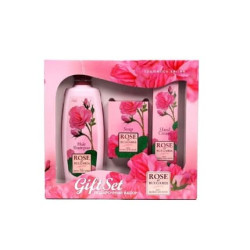 Rose Gift Set - Hair Shampoo 330ml, Soap 80gr, and Hand Cream 75ml Rose Gift Set - Hair Shampoo 330ml, Soap 80gr, and Hand Cream 75ml