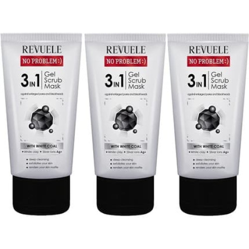 Revuele No Problem 3in1 Gel Scrub Mask Exfoliating Deep Cleansing 150ml