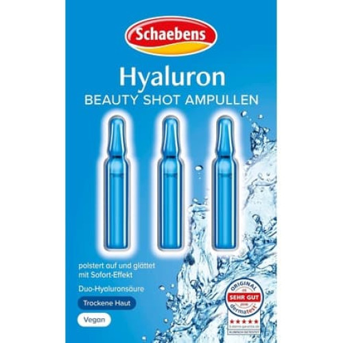 Schaebens Hyaluronic Beauty Shot Ampoules with Duo Hyaluronic Acid Hypoallergenic and Vegan