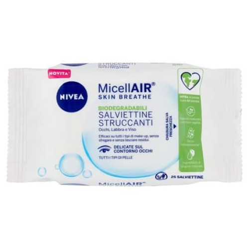 Nivea MicellAir Skin Breathe Makeup Remover Wipes 25 Count