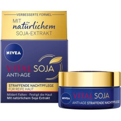Nivea Vital Soy Anti-Age Firming Night Cream 50ml Moisturiser with Natural Ingredients Nivea Vital Soy Anti-Age Firming Night Cream 50ml Moisturiser with Natural Ingredients