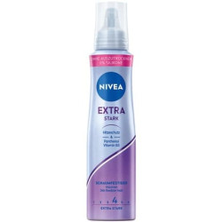 NIVEA Extra Strong Hair Mousse 150ml with Heat Protection, Panthenol & Vitamin B3