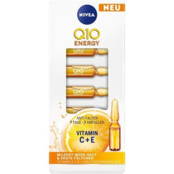 NIVEA Q10 Energy Anti-Wrinkle 7 Days Cream 7 Ampoules Face Treatment with 100% Skin Identical Q10 Vitamin C and Vitamin E Face Care Visibly Reduces Wrinkles and Tired Skin