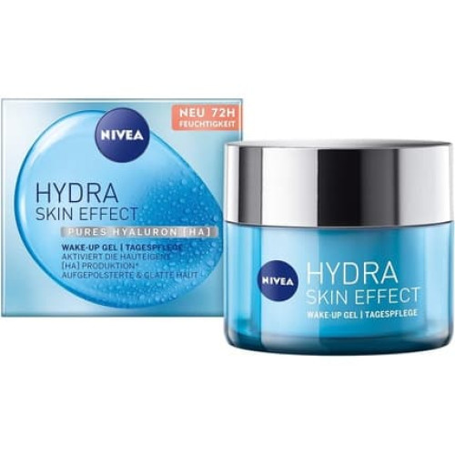 NIVEA Hydra Skin Effect Wake-Up Gel 50ml Day Cream for Padded and Smooth Skin with Pure Hyaluronic 72 Hours Moisture