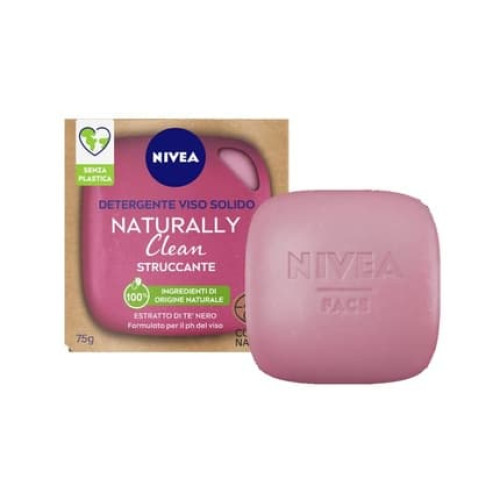 NIVEA NATURALLY CLEAN Face Makeup Remover 75g - Solid Makeup Remover with Black Tea Extract - Vegan Formula NIVEA NATURALLY CLEAN Face Makeup Remover 75g - Solid Makeup Remover with Black Tea Extract - Vegan Formula