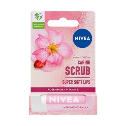 Nivea Caring Scrub Lip Peeling Wild Rose 4.8g