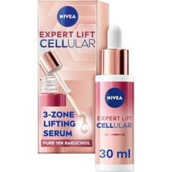 NIVEA Cellular Expert Lift 3-Zone Lifting Serum 30ml Face Serum with Pure 10x Bakuchiol Visibly Reduces Wrinkles Lifts Contours and Tightens Skin