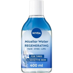 NIVEA Regenerating Serum Infused Micellar Water 400ml with Amino Acid 5% Panthenol and Squalane Gentle Waterproof Makeup Remover