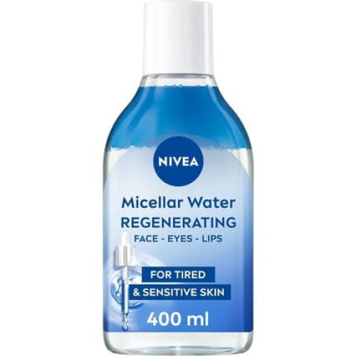 NIVEA Regenerating Serum Infused Micellar Water 400ml with Amino Acid 5% Panthenol and Squalane Gentle Waterproof Makeup Remover
