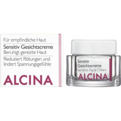 Alcina Sensitive Face Cream 50ml Soothes Irritated Skin and Relieves Tightness - Unperfumed Suitable for Fragrance Allergies