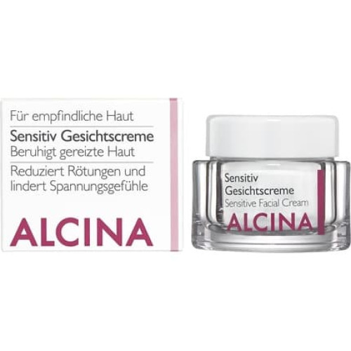 Alcina Sensitive Face Cream 50ml Soothes Irritated Skin and Relieves Tightness - Unperfumed Suitable for Fragrance Allergies