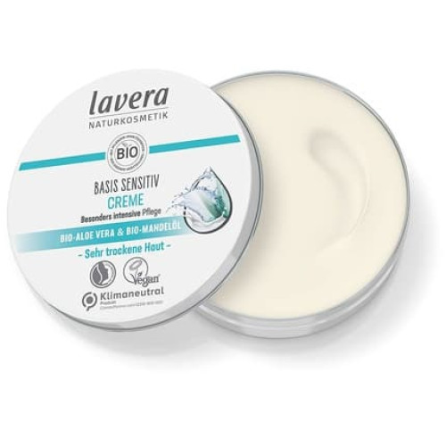 lavera basis sensitiv All-Purpose Cream with Organic Aloe Vera and Organic Almond Oil 150ml