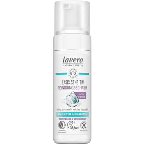 lavera basis sensitiv Cleansing Foam Natural Cosmetics with Organic Aloe Vera and Organic Almond Oil 150ml lavera basis sensitiv Cleansing Foam Natural Cosmetics with Organic Aloe Vera and Organic Almond Oil 150ml