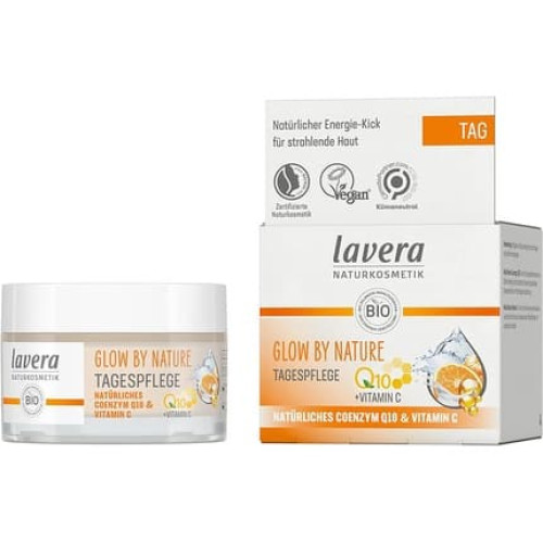 lavera GLOW BY NATURE Day Cream with Q10 and Vitamin C 50ml - PETA Certified Vegan Moisturizer