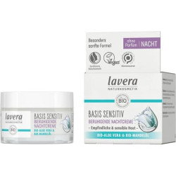 Lavera Basis Sensitive Soothing Night Cream 50ml - Moisturizing Vegan Natural Cosmetics with Organic Aloe Vera and Organic Almond Oil - Fragrance Free - 1 Pack Lavera Basis Sensitive Soothing Night Cream 50ml - Moisturizing Vegan Natural Cosmetics with Organic Aloe Vera and Organic Almond Oil - Fragrance Free - 1 Pack