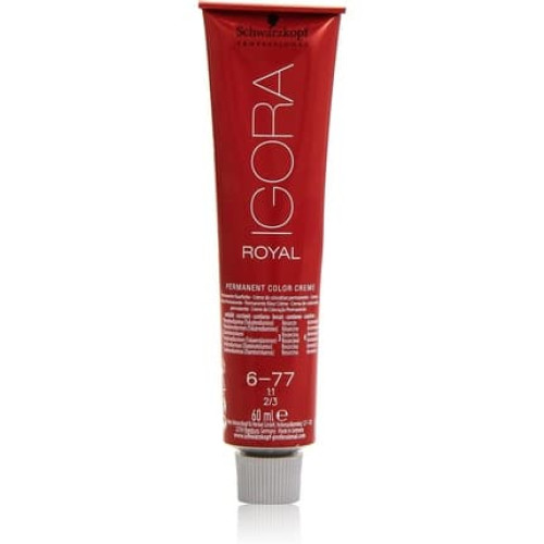 Schwarzkopf Igora Royal Permanent Hair Colour Number 6-77 60ml Dark Blonde Copper Extra