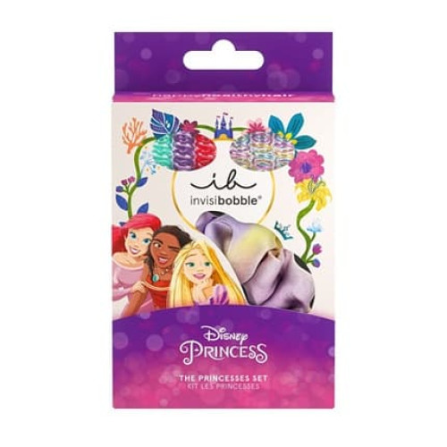 Invisibobble Gift Set Of Hair Accessories For Kids Featuring Disney The Princesses 7 Pieces