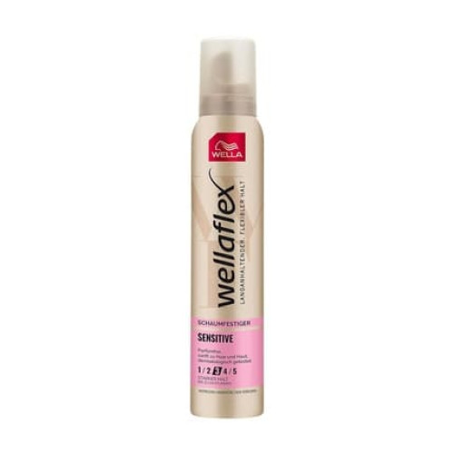 Wellaflex Sensitive Strong Hold Foam - Perfume-Free Hair Foam for 24h Flexible Hold without Clumping - with UV Protection and Hair Taming Complex with Macadamia Oil 200ml Wellaflex Sensitive Strong Hold Foam - Perfume-Free Hair Foam for 24h Flexible Hold without Clumping - with UV Protection and Hair Taming Complex with Macadamia Oil 200ml