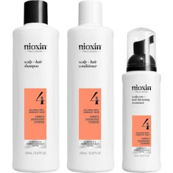Nioxin Scalp Hair Kit System 4 Hair Care For Damaged Visibly Thinning Hair Shampoo Conditioner & Scalp Treatment Trial Set