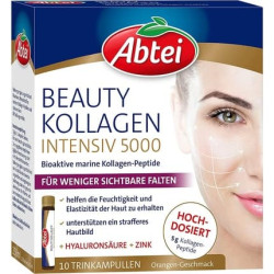 Abtei Beauty Collagen Intensive 5000 with 5g Collagen Peptides, Hyaluronic Acid, Zinc, and Vitamin C - Sugar-Free 10 Drink Ampoules Abtei Beauty Collagen Intensive 5000 with 5g Collagen Peptides, Hyaluronic Acid, Zinc, and Vitamin C - Sugar-Free 10 Drink Ampoules