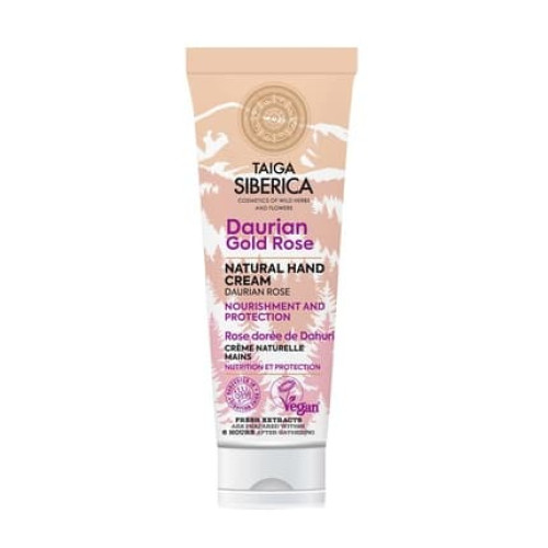 Siberica Professional Taiga Natural Hand Cream Nourishment And Protection Daurian Gold Rose 75ml Siberica Professional Taiga Natural Hand Cream Nourishment And Protection Daurian Gold Rose 75ml