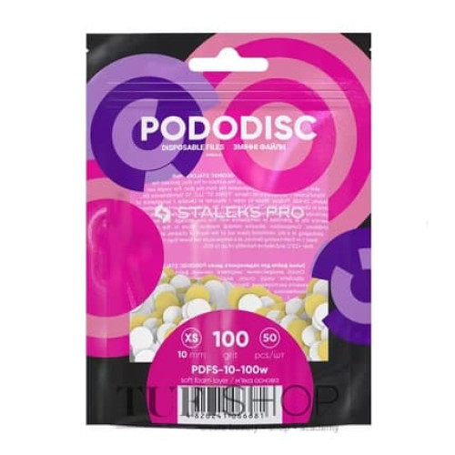 Staleks Refil Files On Soft Base For Pedicure Disc Xs 100 Grit, White 50 Pieces