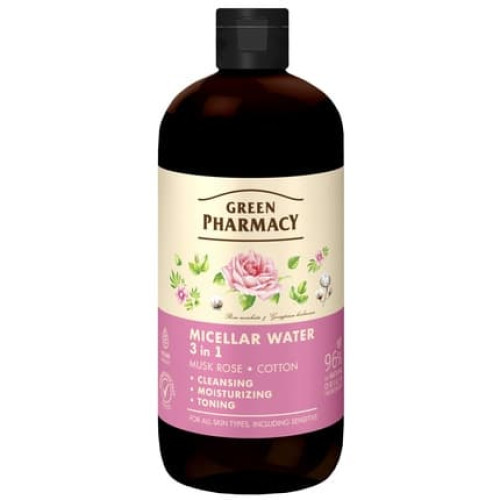 Elfa Pharm Green Pharmacy Micellar Water 3 In 1 Musk Rose And Cotton 500 Ml