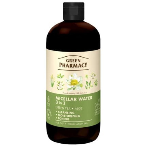 Elfa Pharm Green Pharmacy Micellar Water 3 In 1 Green Tea And Aloe 500 Ml