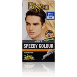 Bigen Men's Speedy Color Easy and Speedy Application No Ammonia with Applicator Comb 104 Natural Brown