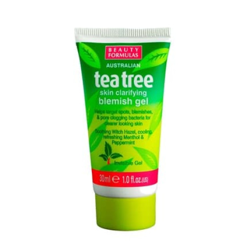 Beauty Formulas Tea Tree Skin Clarifying Blemish Gel Spot Treatment For Pimples 30ml
