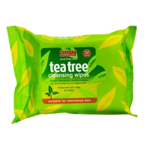 Beauty Formulas Tea Tree Cleansing Wipes - 30 Count