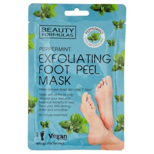 Beauty Formulas Exfoliating Foot Peel Mask - Peppermint, 1 Pair