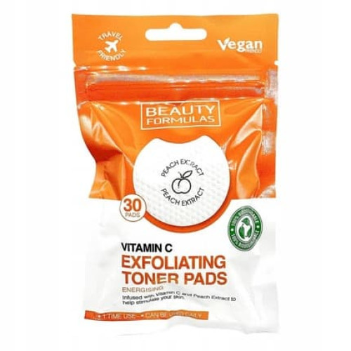 Beauty Formulas Exfoliating Toner Pads With Vitamin C - 30 Pieces