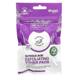 Beauty Formulas Exfoliating Toner Pads With Glycolic Acid 30 Pieces