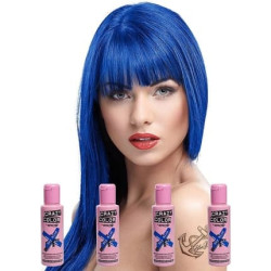 Crazy Colour Semi Permanent Hair Dye By Renbow Sky Blue No.59 100ml - Pack of 4 Crazy Colour Semi Permanent Hair Dye By Renbow Sky Blue No.59 100ml - Pack of 4
