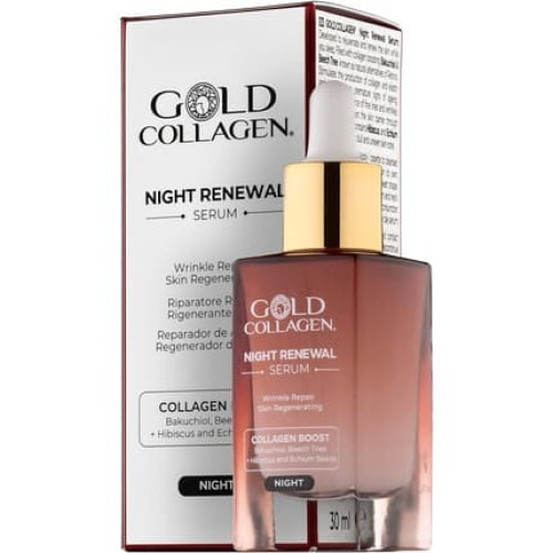 Gold Collagen Night Renewal Face Serum for Collagen and Elastin Boost Skin Regenerator and Natural Retinol Substitute Anti Aging Serum Against Fine Lines and Wrinkles Alcohol Free 30ml Gold Collagen Night Renewal Face Serum for Collagen and Elastin Boost Skin Regenerator and Natural Retinol Substitute Anti Aging Serum Against Fine Lines and Wrinkles Alcohol Free 30ml