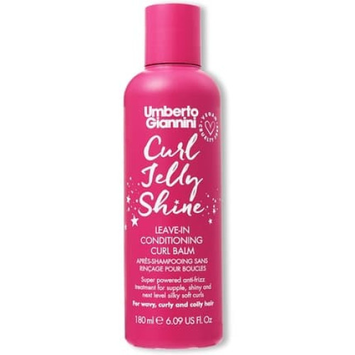 Umberto Giannini Curl Jelly Shine Moisturising Leave-In Conditioner for Curls Waves and Coils - Vegan Curl Heat Protectant and Curl Primer 180ml Umberto Giannini Curl Jelly Shine Moisturising Leave-In Conditioner for Curls Waves and Coils - Vegan Curl Heat Protectant and Curl Primer 180ml