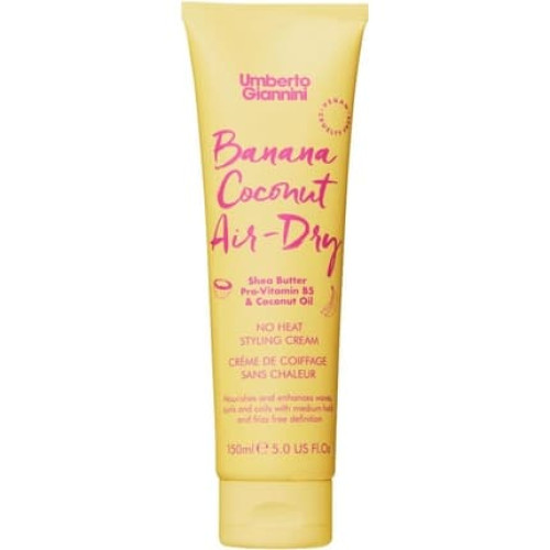 Umberto Giannini Banana Coconut Air Dry Cream 150ml - Curl Cream with Added Heat Protection Up to 230c Umberto Giannini Banana Coconut Air Dry Cream 150ml - Curl Cream with Added Heat Protection Up to 230c