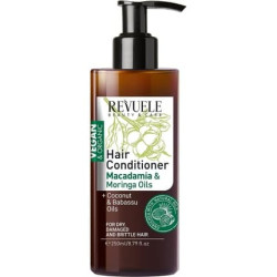 Revuele Hair Conditioner 250ml Vegan and Organic Moisturizing Smoothing Treatment with Macadamia, Moringa, Coconut and Babassu Oil