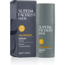 Super Facialist for Men Anti-Aging Serum Mens Skin Care Retinol Niacinamide Firmer Hydrated and Smoother skin Vegan Friendly 30ml