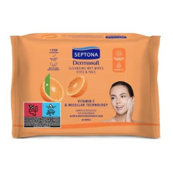 Septona Septona Dermasoft Vitamin C & Micellar Technology Makeup Remover Wipes, 20 Pieces