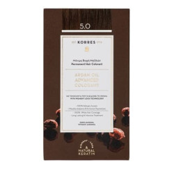 KORRES Argan Oil Colorant Ammonia-Free Hair Color Light Brown 5.0 100% Gray Coverage and Vegan