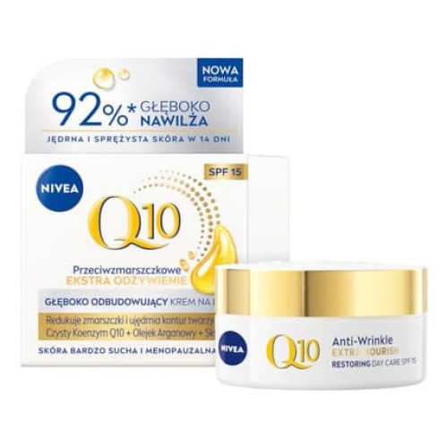 Nivea Q10 Antiwrinkle Rebuilding Nourishing Cream For Mature And Demanding Skin Day Spf 15 50ml