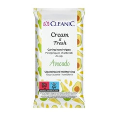 Cleanic Cream Fresh Refreshing Wipes Avocado 15 Pieces