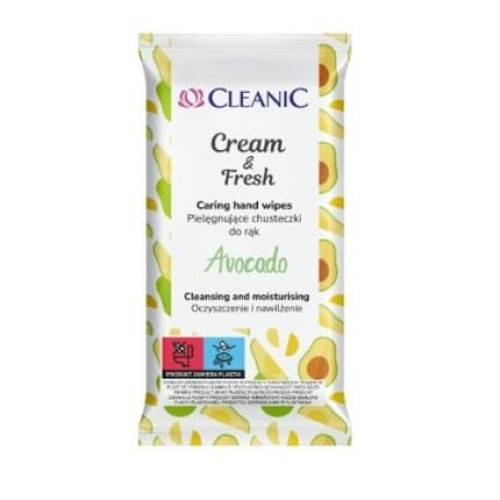 Cleanic Cream Fresh Refreshing Wipes Avocado 15 Pieces