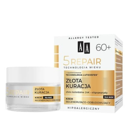 Aa Technology Age 5 Repair 60+ Gold Night Treatment Regeneration Cream 50ml
