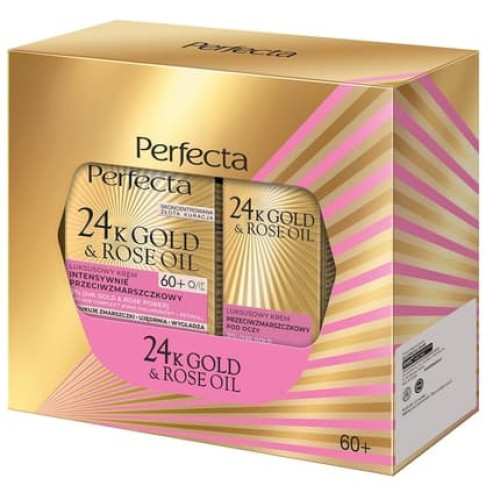 Perfectaset 24k Gold Rose Oil Night Cream 50ml And Antiwrinkle Eye And Eyelid Cream 15ml