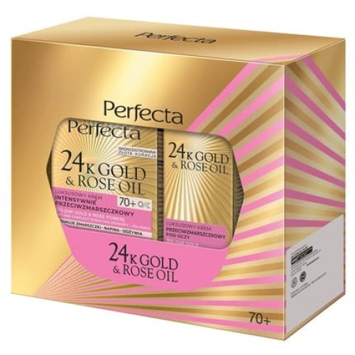 Perfectaset 24k Gold Rose Oil Night Cream 50ml And Antiwrinkle Cream For Eyes And Eyelids 15ml