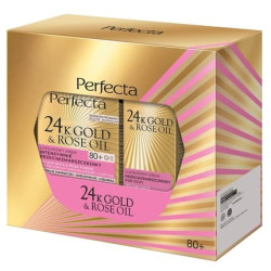 Perfectaset 24k Gold Rose Oil Night Cream 50ml And Antiwrinkle Cream For Eyes And Eyelids 15ml