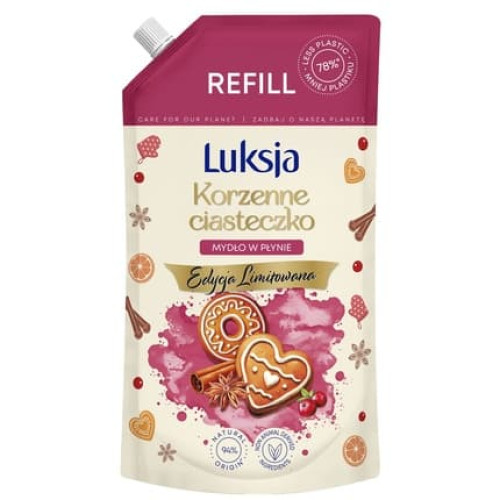 Sarantis Luksja Liquid Soap Spicy Cookie Refill 900 Ml